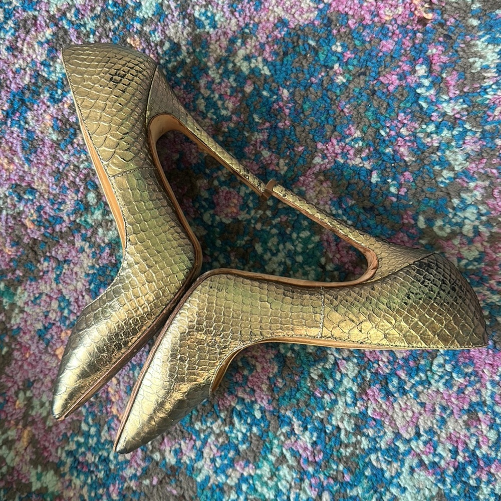 Giuseppe Zanotti Gold Python Pumps - image 7